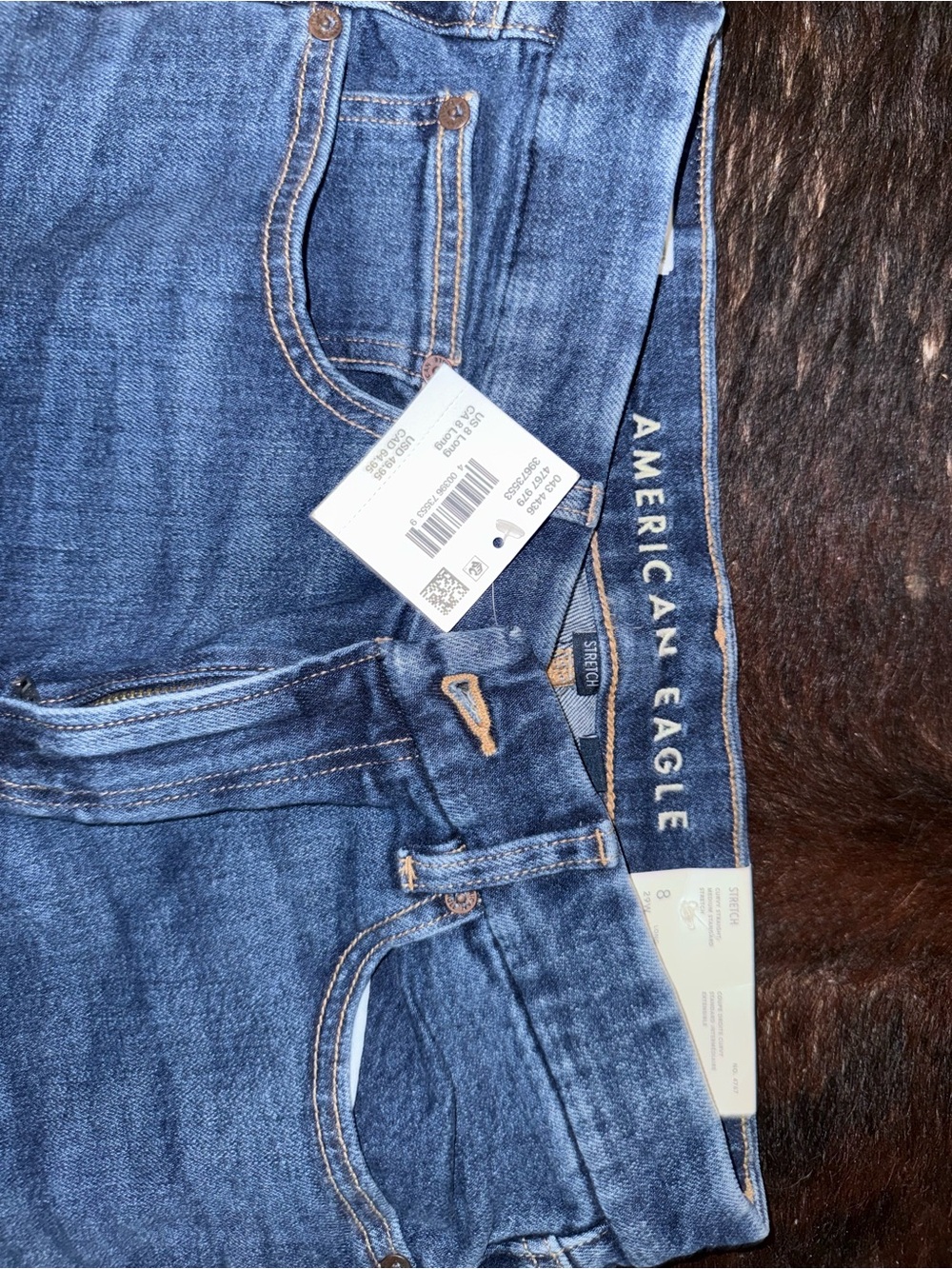 American Eagle Outfitters Straight-Leg Jeans — Medium Blue Denim - Picture 3 of 4